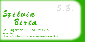 szilvia birta business card